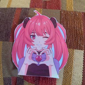 Anime Pink Holographic Sticker